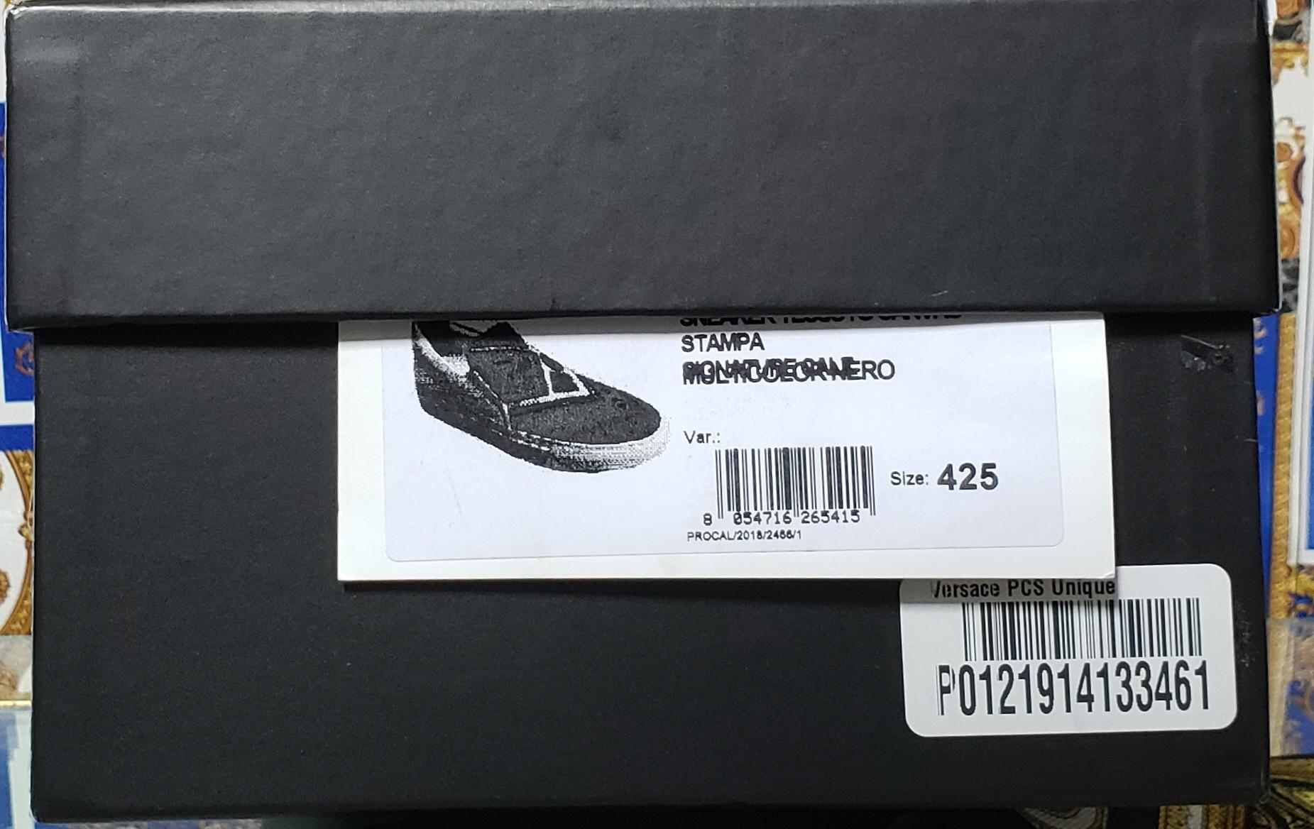 VERSACE BLACK BAROQUE PRINT SLIP-On Sneakers 42.5 - 9.5 3