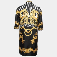 Versace Black Baroque Printed Silk Shirt Dress S