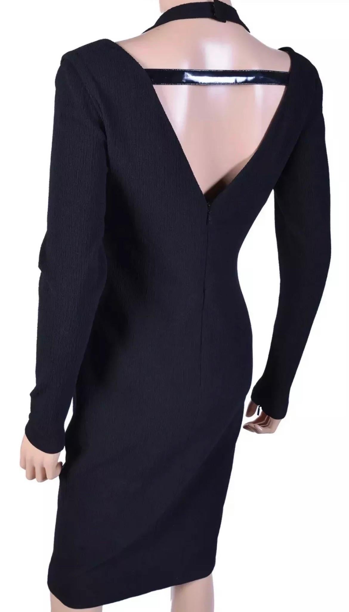 Schwarzes Bi-Stretch-Bodycon-Kleid aus Krepp von Versace 42 - 6 Damen im Angebot