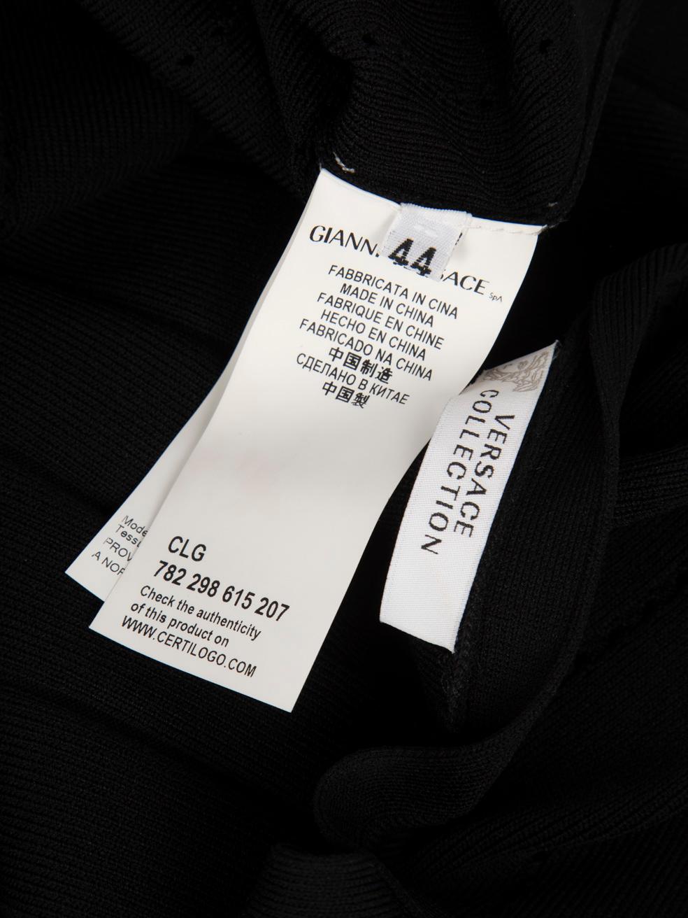Women's Versace Black Bodycon Button Detail Dress Size L For Sale