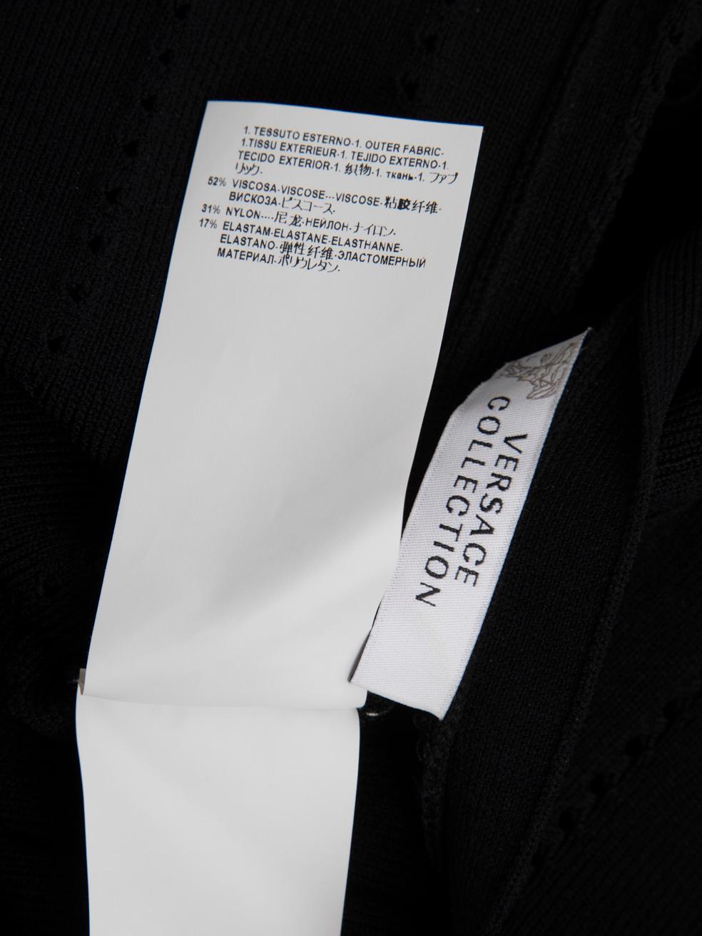Versace Black Bodycon Button Detail Dress Size L For Sale 1