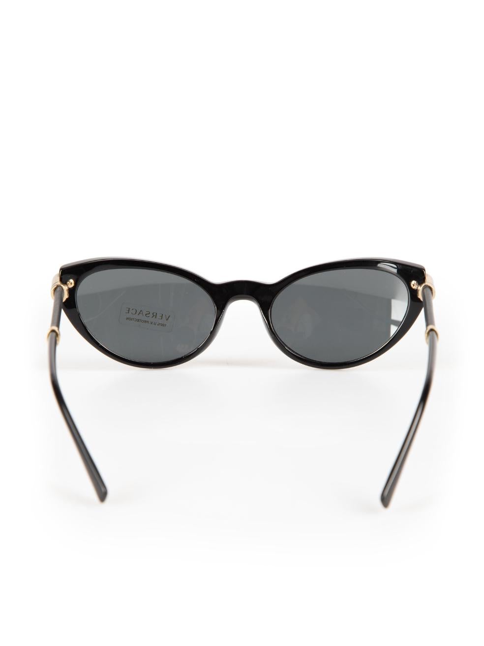 Women's Versace Black Cat Eye Logo Detail Sunglasses For Sale
