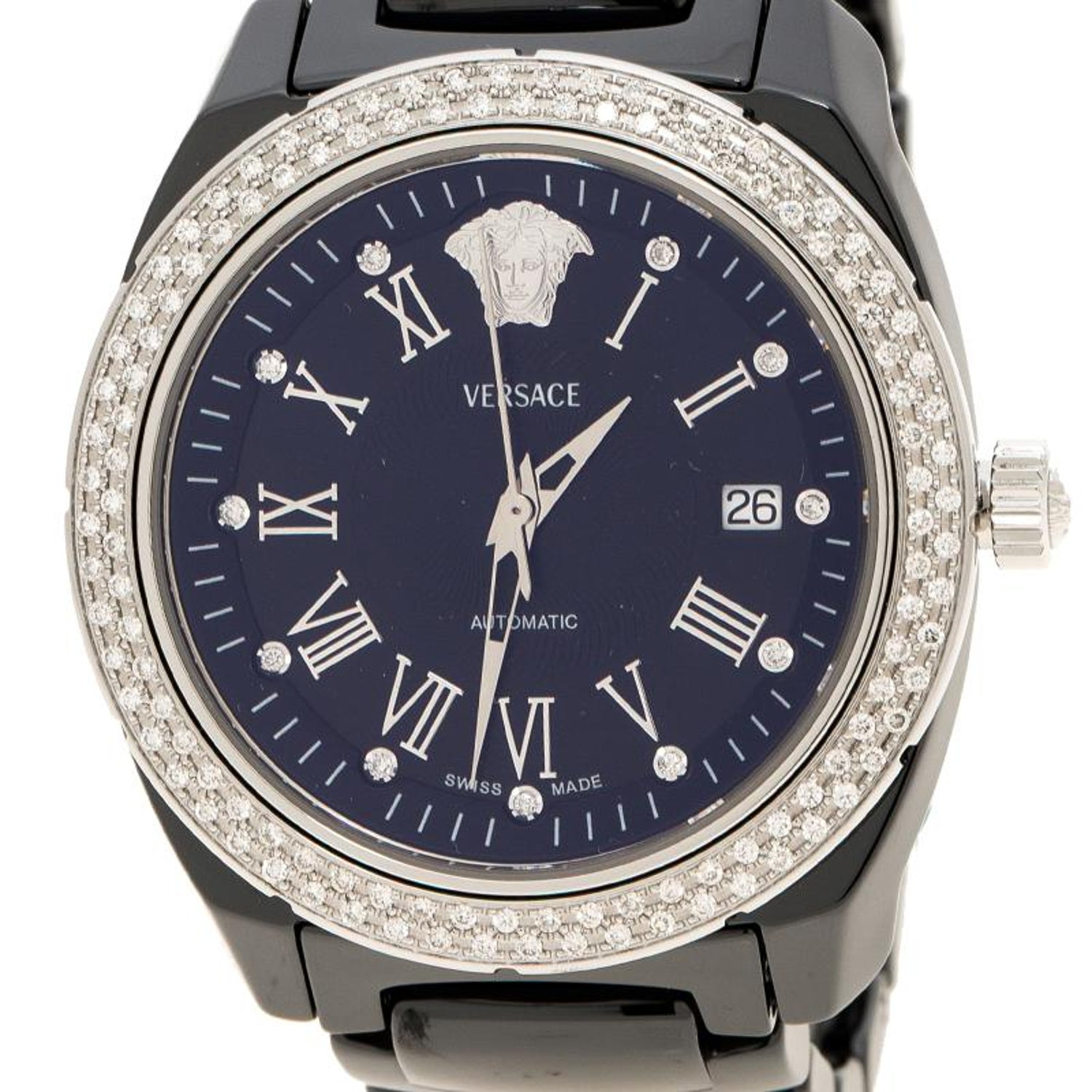Versace Black Ceramic DV One A126033 Men's Wristwatch 41 mm For Sale at  1stDibs | versace dv one ceramic watch, versace dv one, versace dv one watch