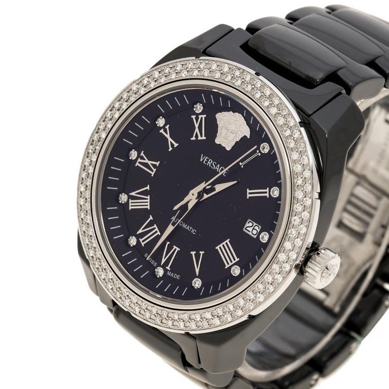 Versace Black Ceramic DV One A126033 Men's Wristwatch 41 mm For Sale at