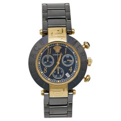 Versace Black Ceramic Gold Plated Stainless Steel Reve 95C Women's Wristwatch 40