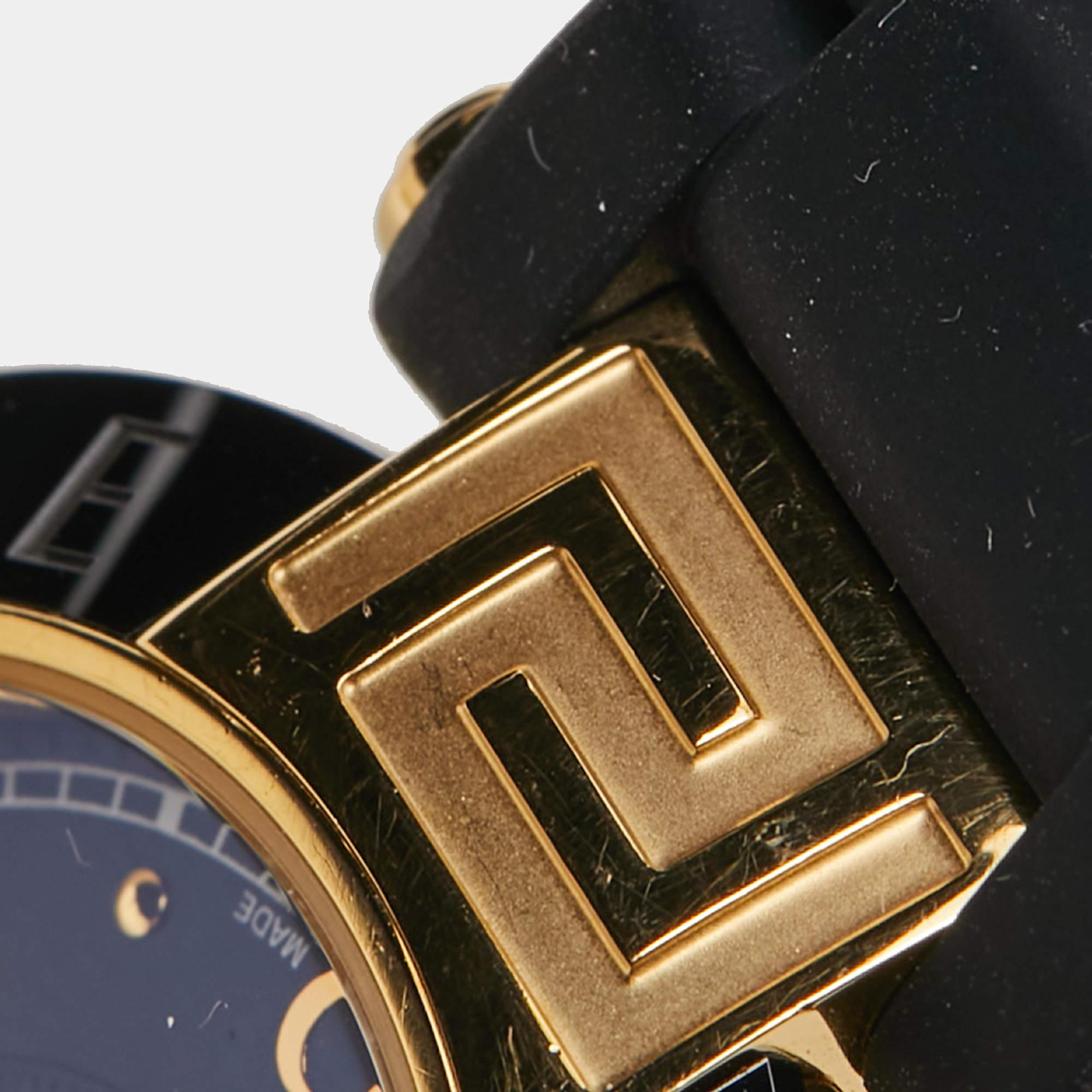Versace Black Ceramic  Rubber Reve 92Q Women's Wristwatch 35 mm For Sale 5