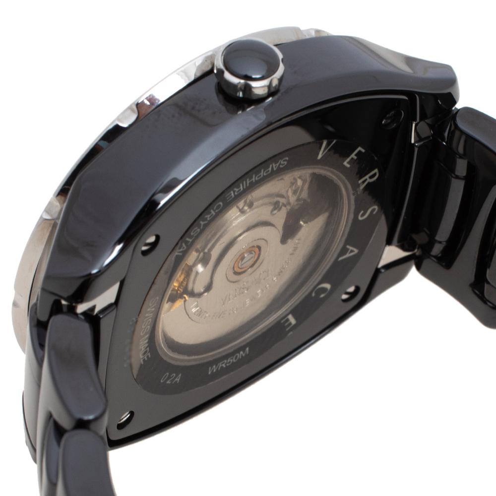 Versace Black Ceramic Stainless Steel DV One 02A Men's Wristwatch 40 mm 2