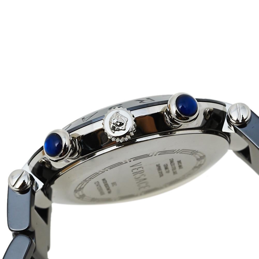 Versace Black Ceramic & Stainless Steel Reve 95C Women's Wristwatch 40 mm 2
