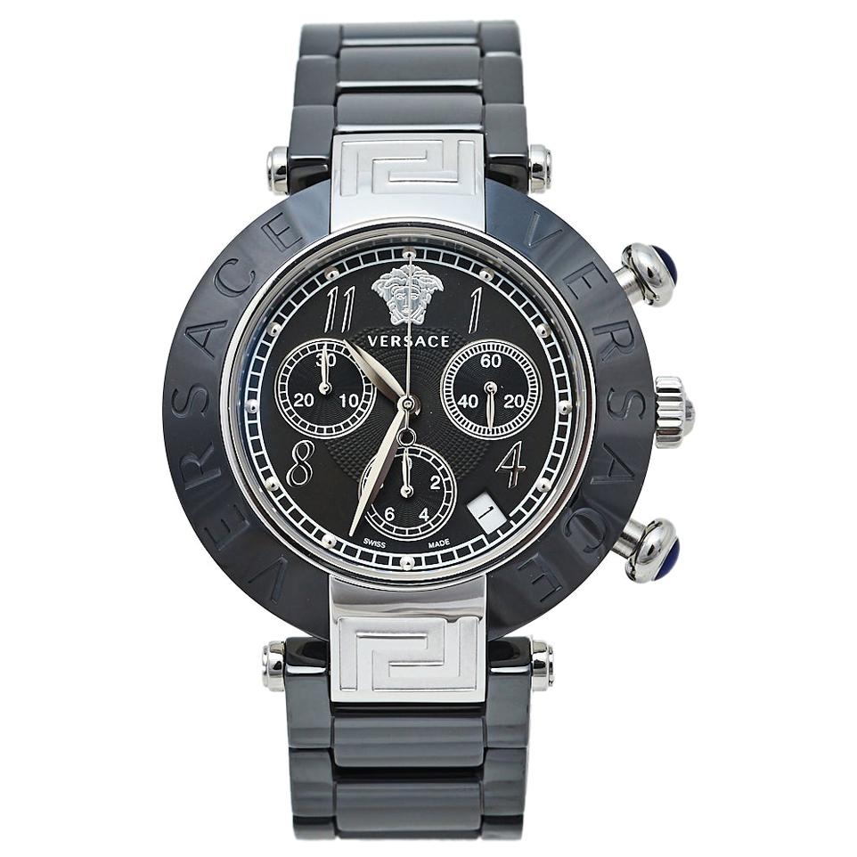 Versace Black Ceramic & Stainless Steel Reve 95C Women's Wristwatch 40 mm