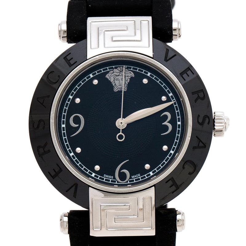 black stainless steel watch