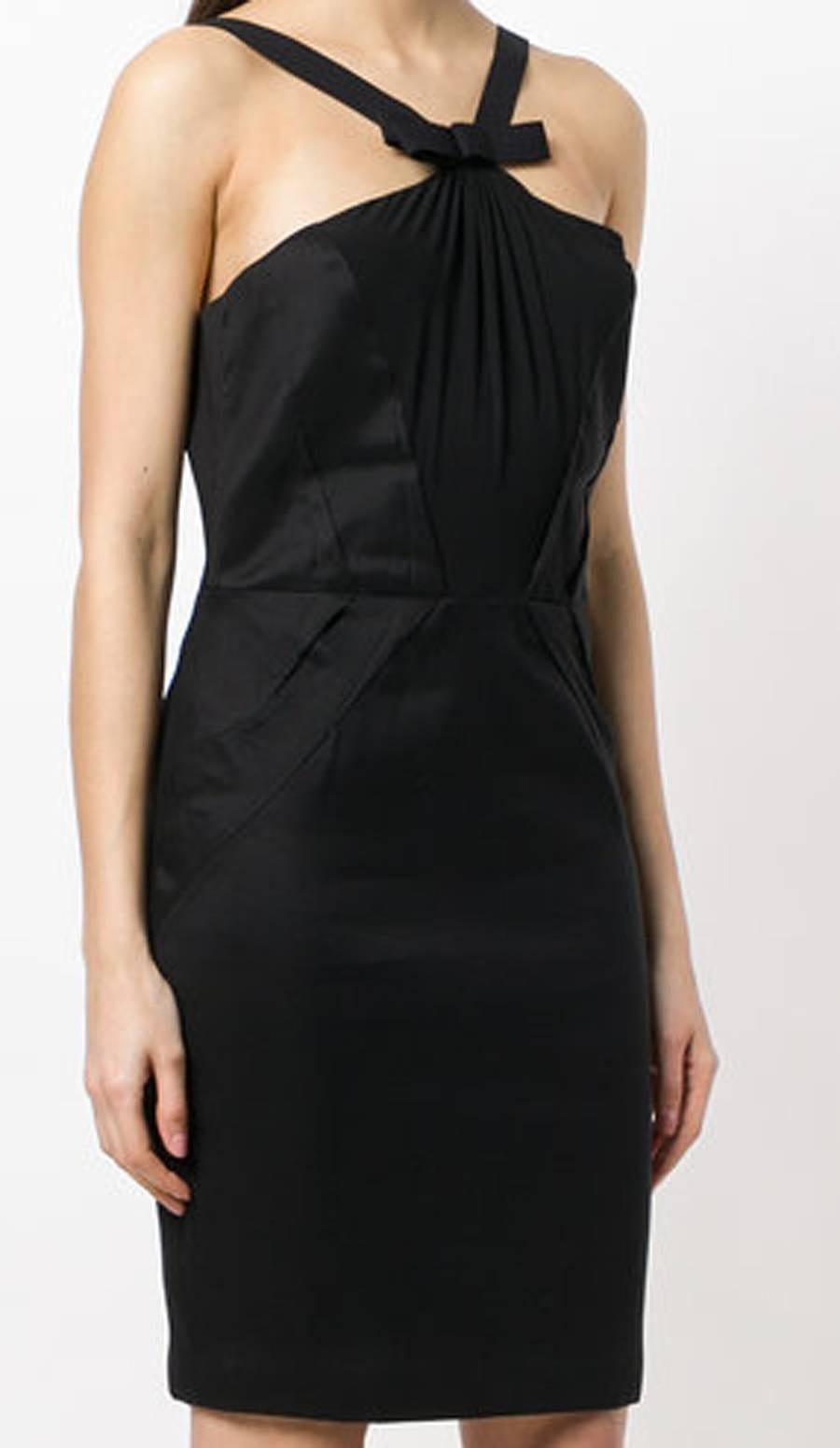 Versace Black Cocktail Silk Dress In Good Condition For Sale In Paris, FR