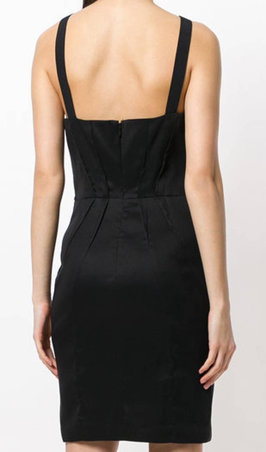 Women's Versace Black Cocktail Silk Dress For Sale