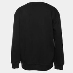 Versace Black Cotton Knit Medusa Embellished Sweatshirt XXL