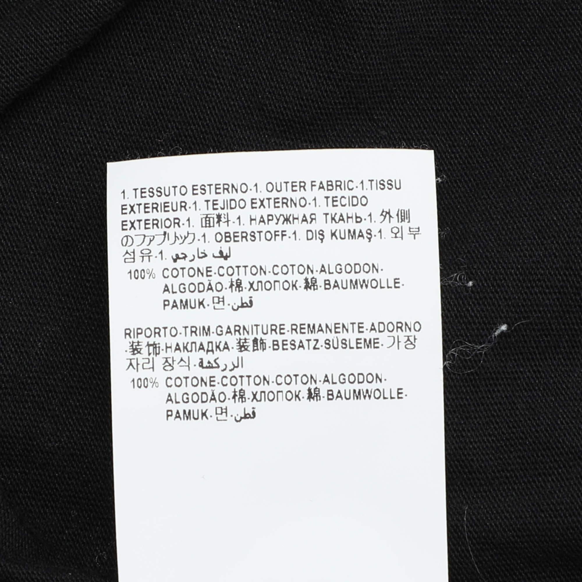 Camiseta estampada con logotipo de algodón negro Versace M en venta 2