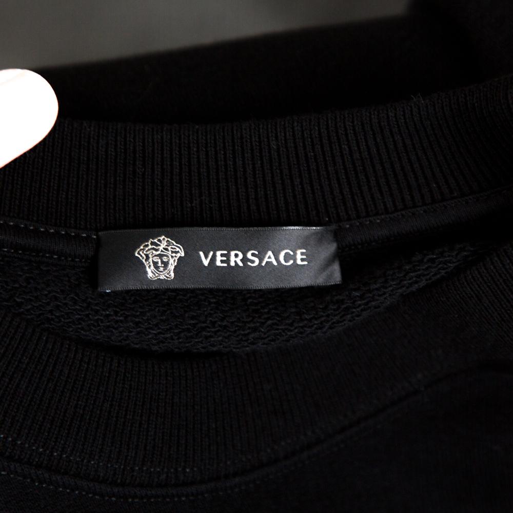 Versace Black Cotton Medusa Embroidered Sweatshirt L 2