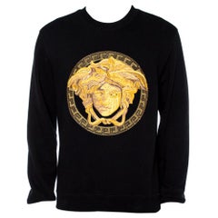 Versace Black Cotton Medusa Embroidered Sweatshirt L