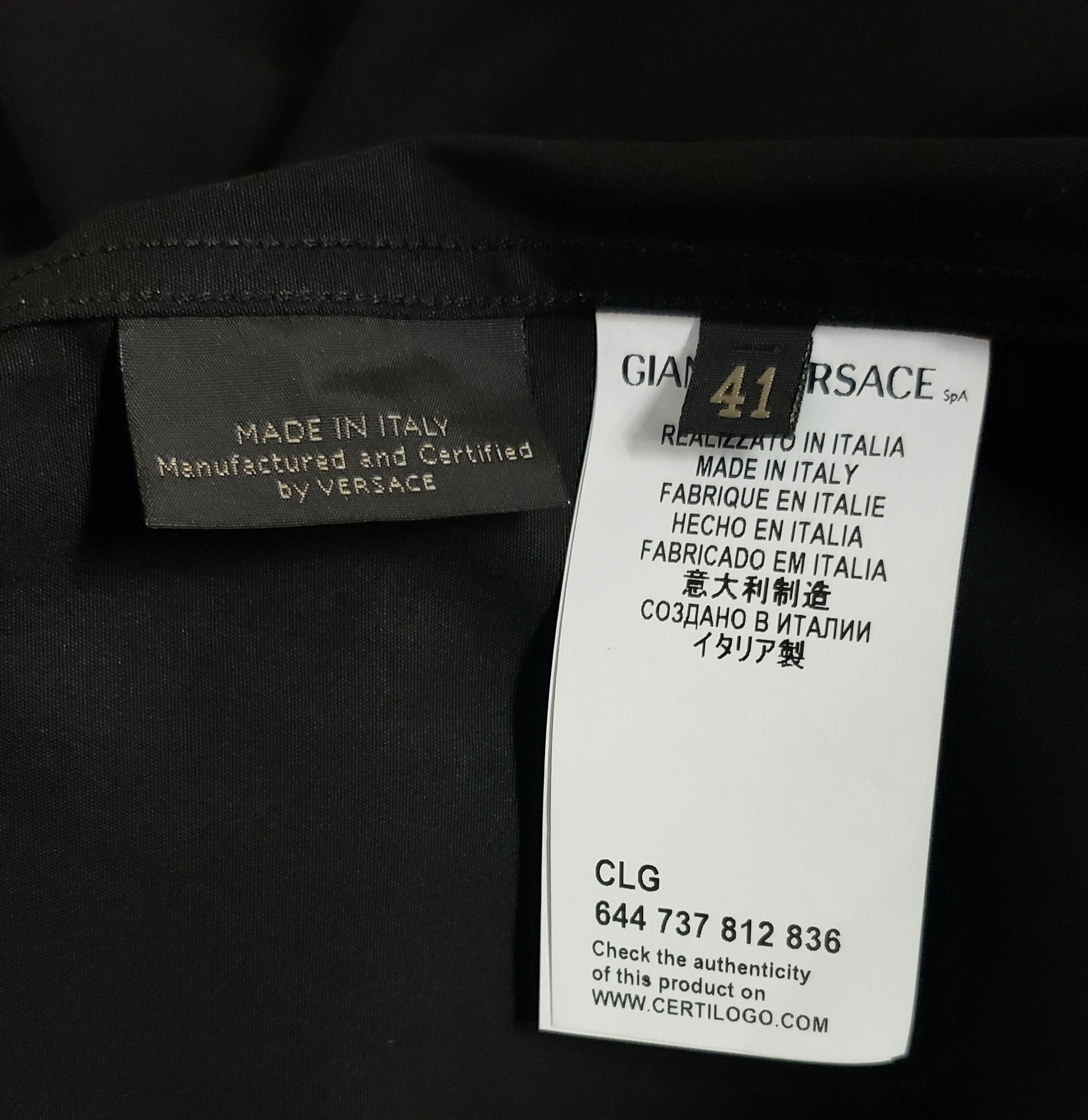 VERSACE BLACK COTTON SHIRT with EMBROIDERED PRINT IT 52 - XL 1