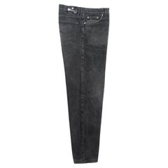 Vintage Versace Black Cotton Straight Jeans 1990s