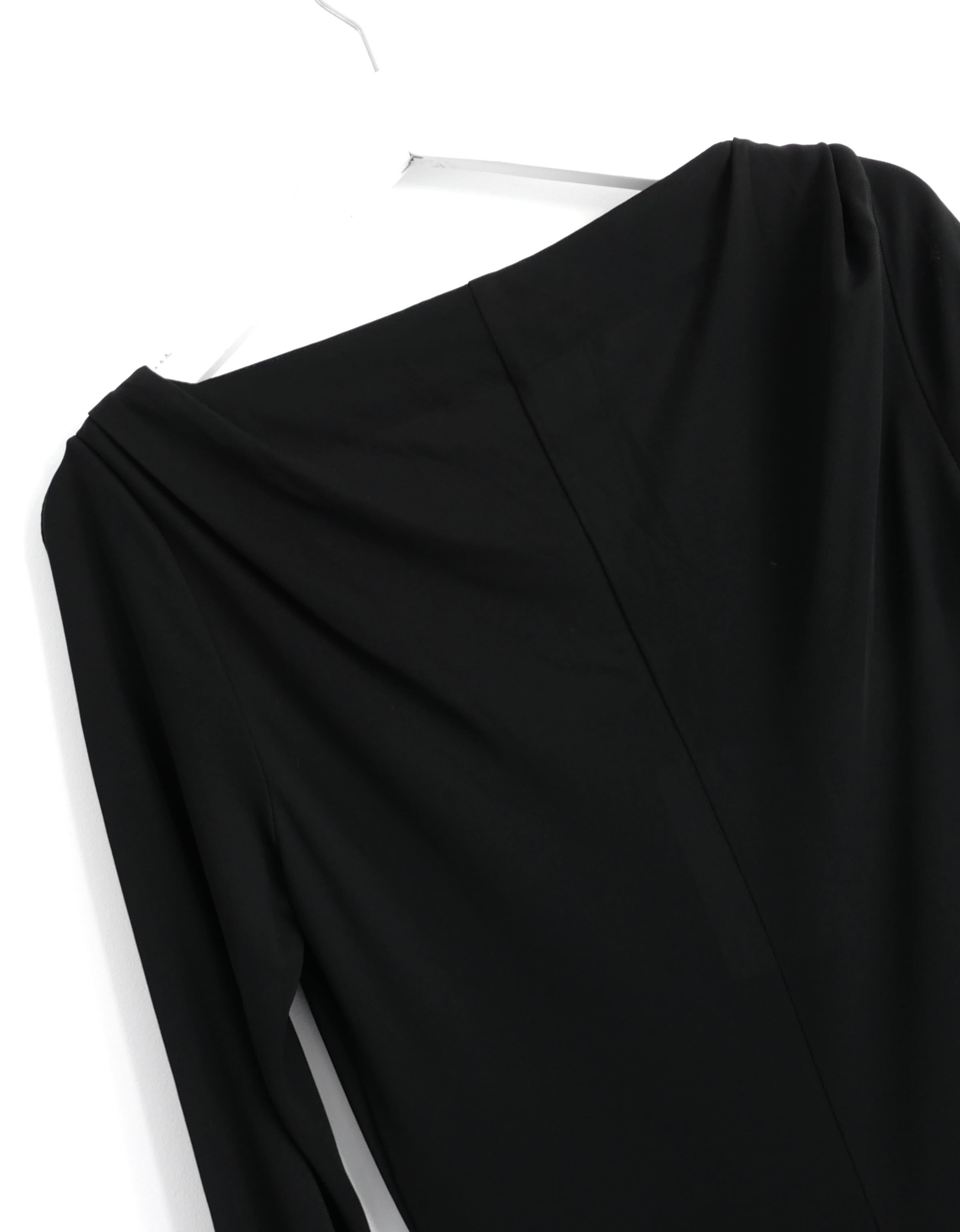 Women's Versace Black Cowl Neck Midi Dress For Sale