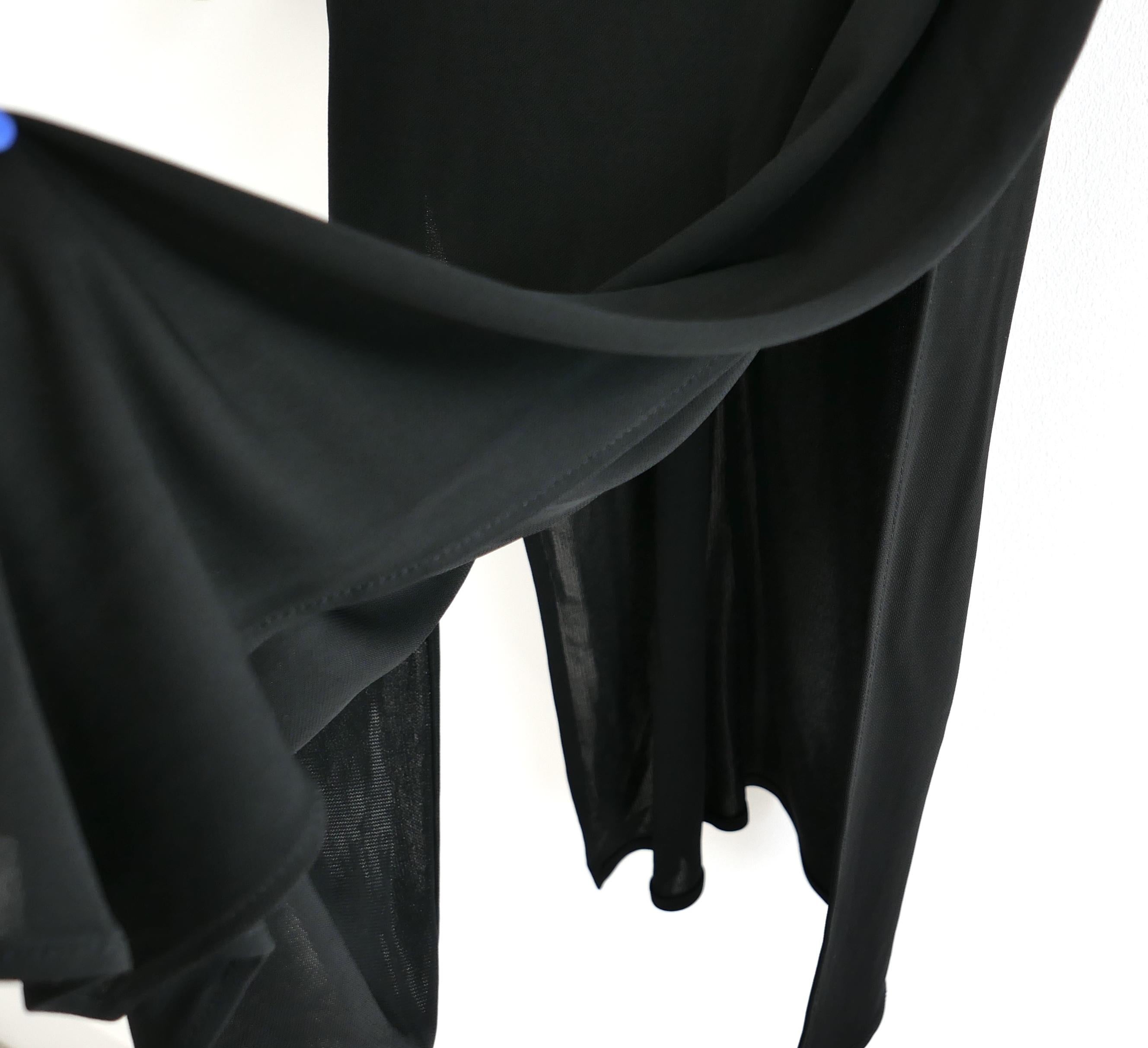 Versace Black Cowl Neck Midi Dress For Sale 1