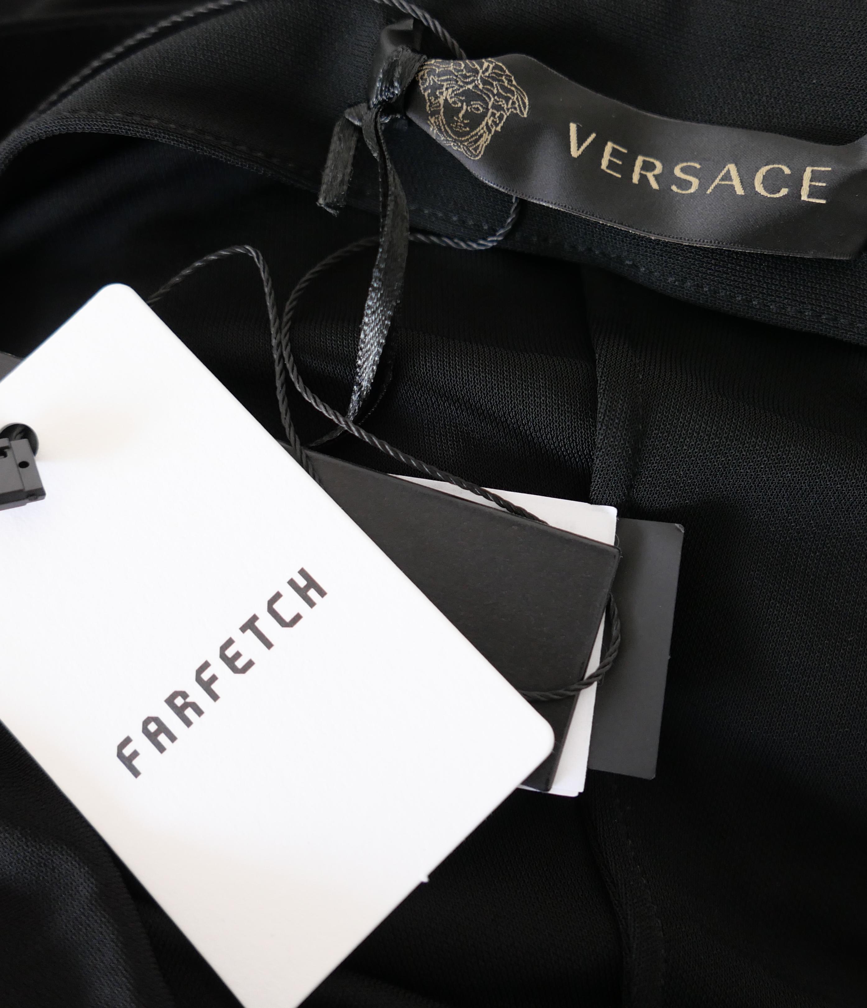 Versace Black Cowl Neck Midi Dress For Sale 2