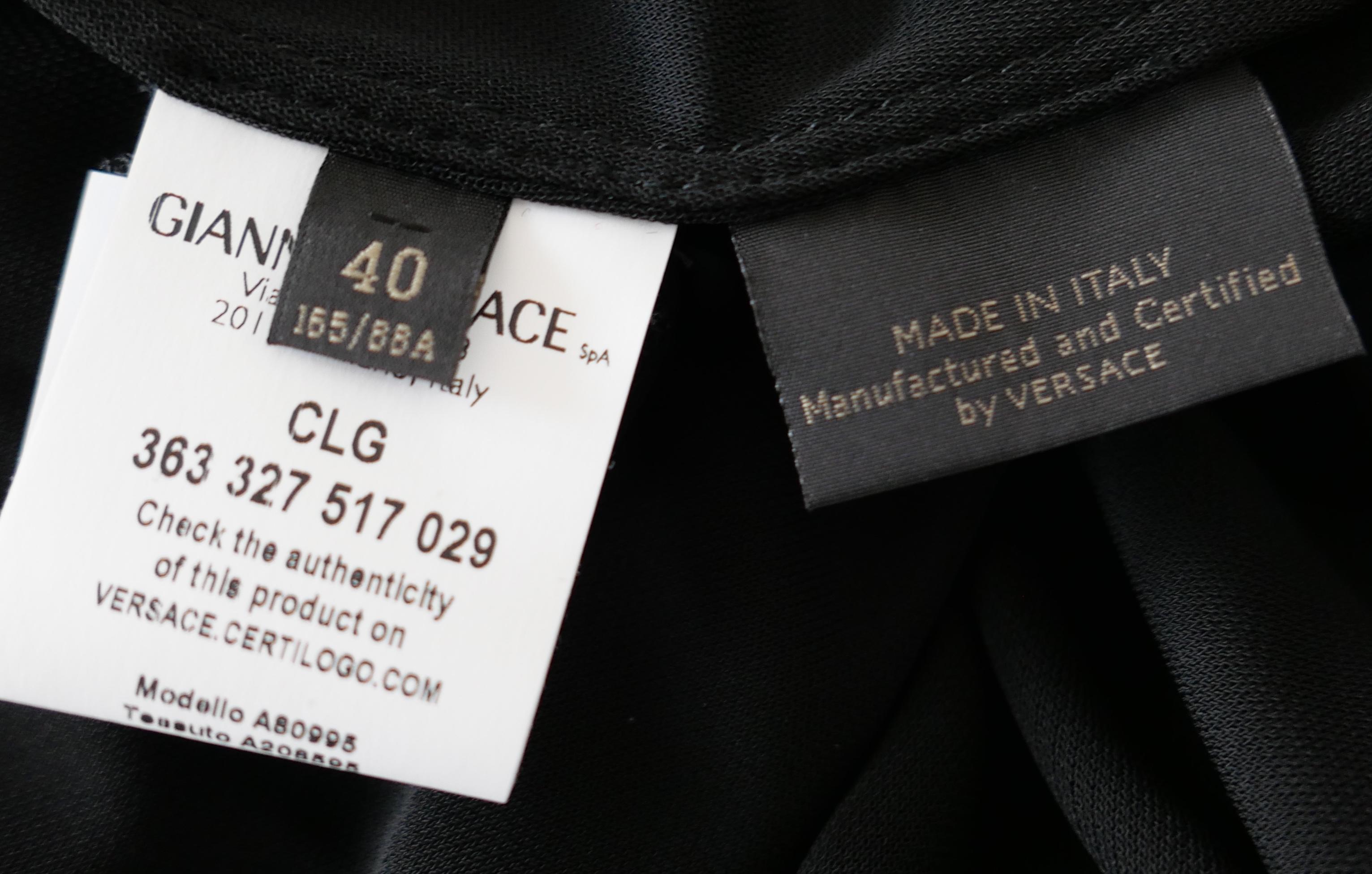 Versace Black Cowl Neck Midi Dress For Sale 3