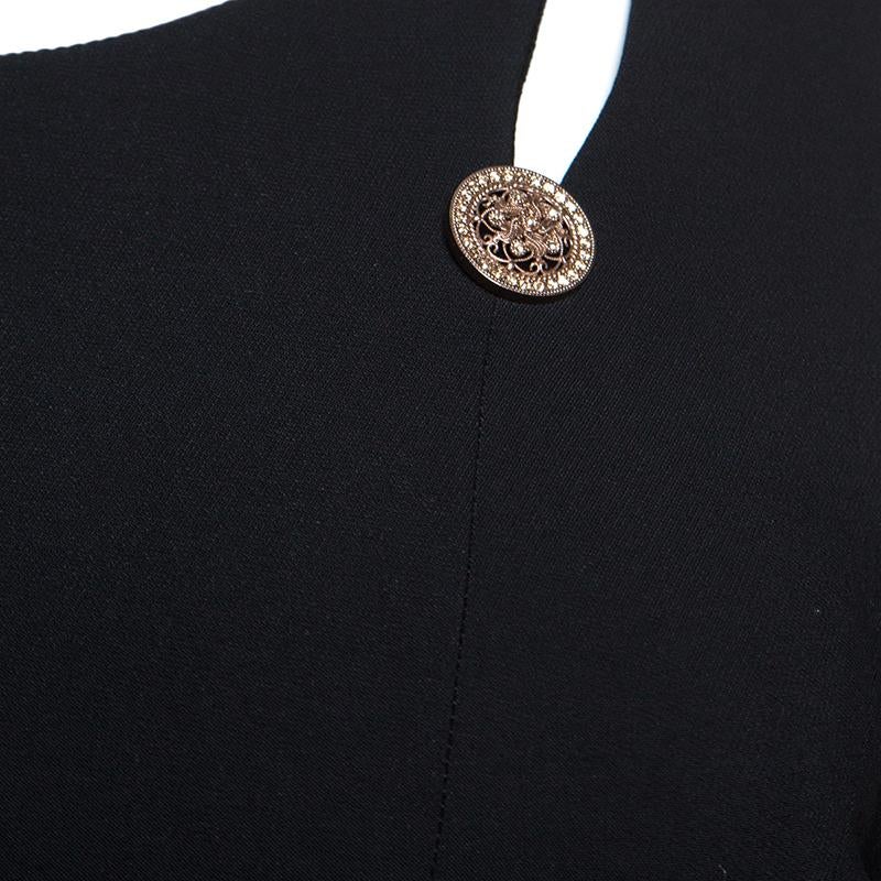 Versace Black Crepe Cut Out Detail Sheath Dress S 2