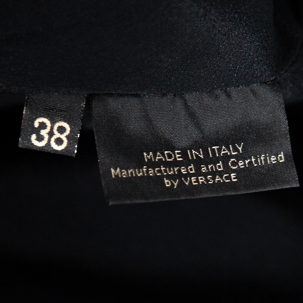 Versace Black Crepe Stone Embellished Sheath Dress S 1