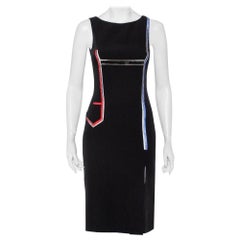 Versace Black Crepe Stone Embellished Sheath Dress S