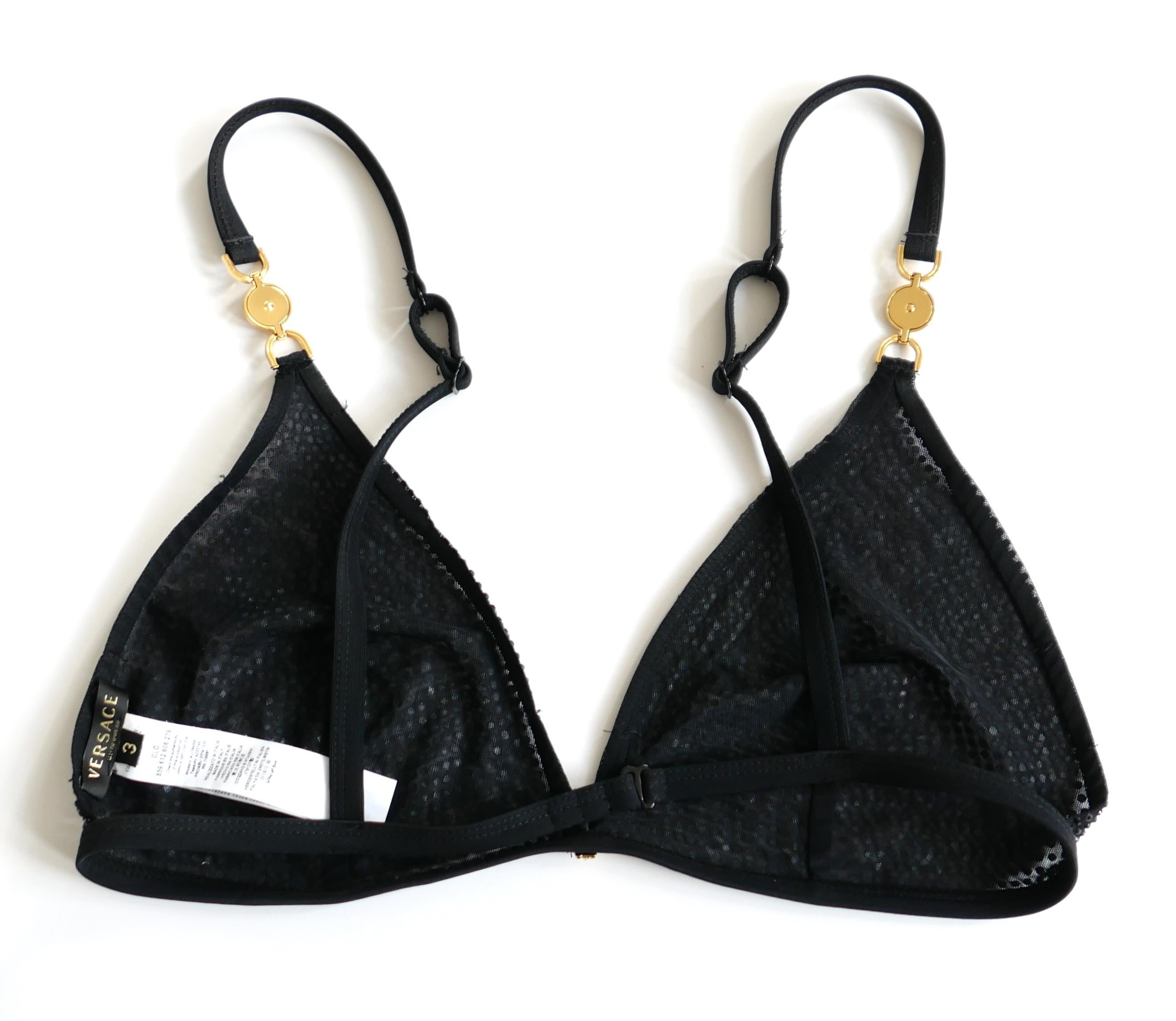 Versace - Top de soutien-gorge noir orné de cristaux Printemps 2020 Pour femmes en vente