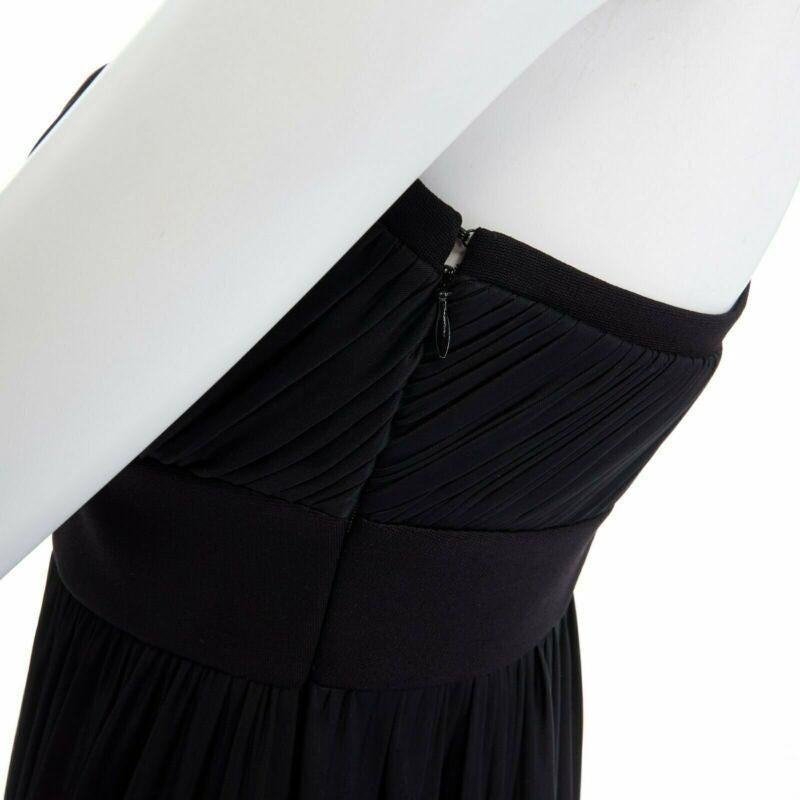 VERSACE black draped viscose harness neckline cocktail dress IT40 S For Sale 2