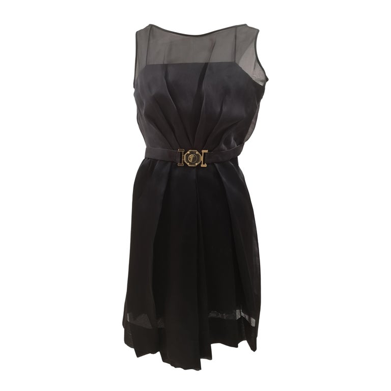green emerald velvet dress Moya Black & Gold Bodycon Midi Dress With Corsage Detail – Club L London main image 1