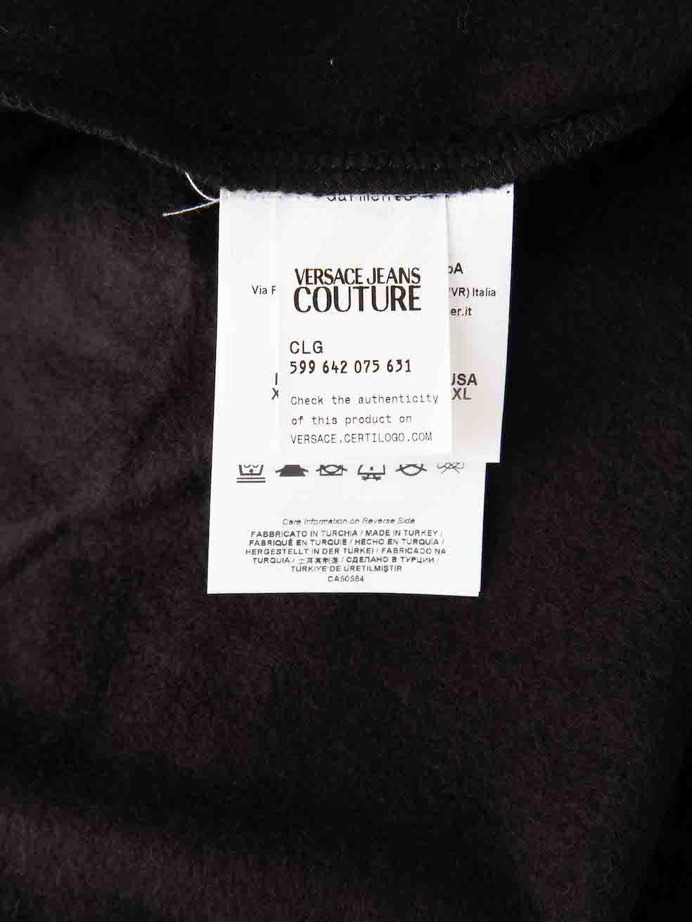 Versace Black Embroidered Logo Sweatshirt Size XXS For Sale 3