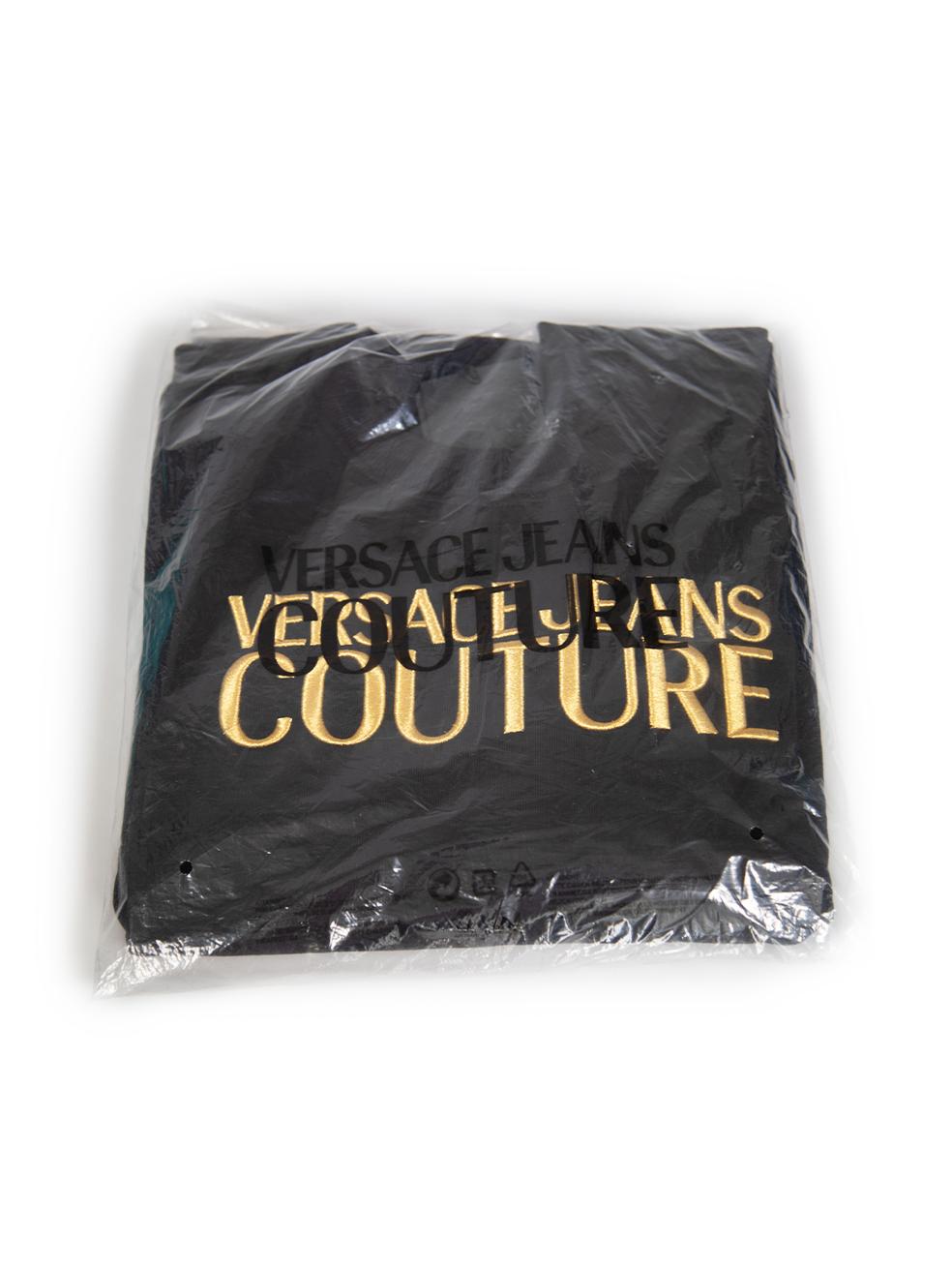 Versace Black Embroidered Logo Sweatshirt Size XXS For Sale 4
