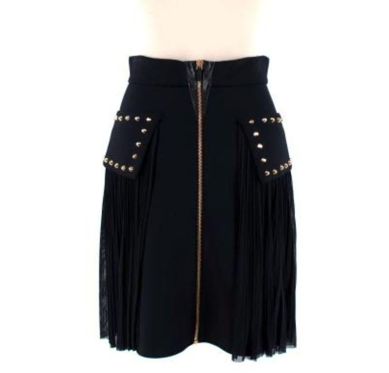 Women's Versace Black Fluid Crepe Studded Skirt For Sale