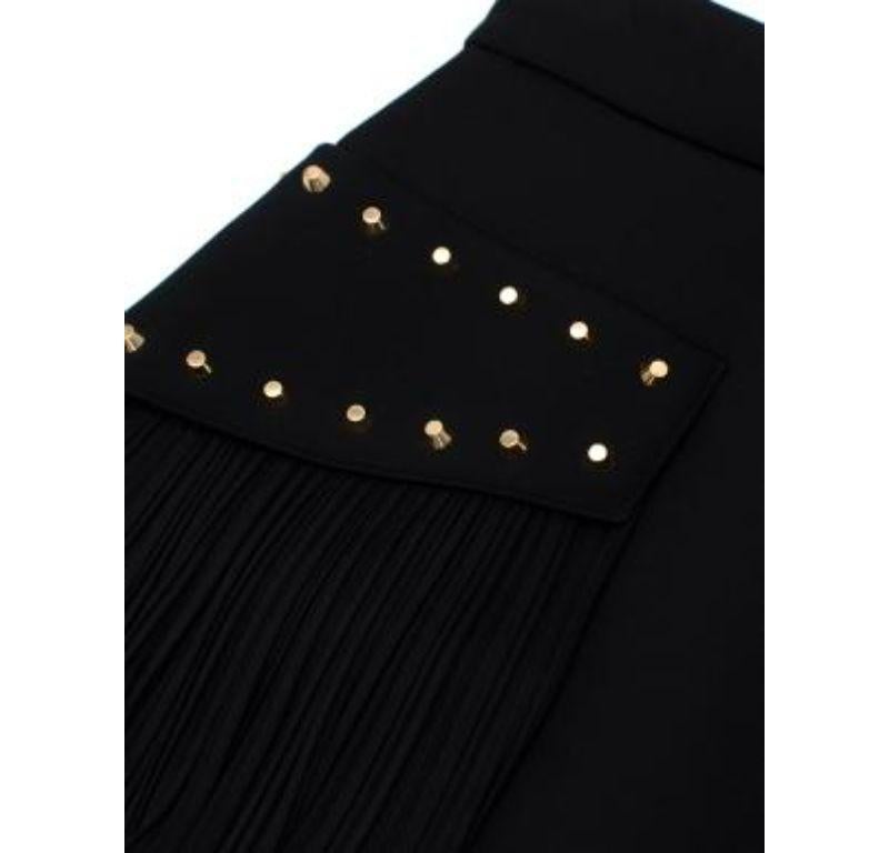 Versace Black Fluid Crepe Studded Skirt For Sale 1