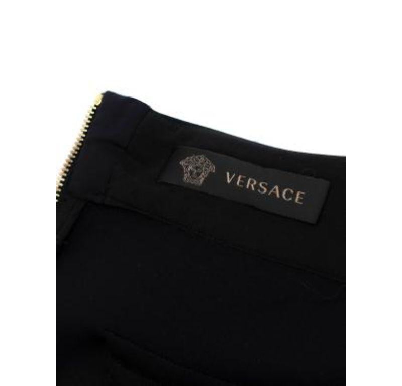 Versace Black Fluid Crepe Studded Skirt For Sale 4