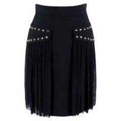 Versace Black Fluid Crepe Studded Skirt