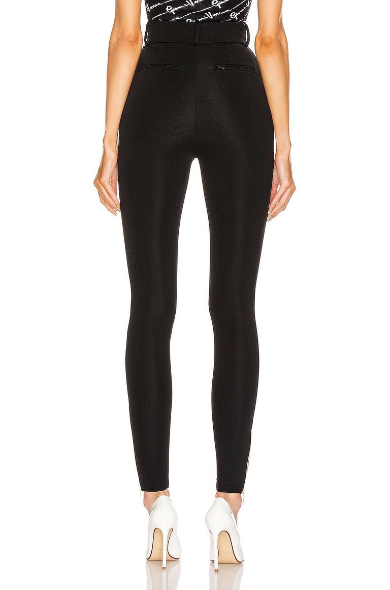 Versace Black Formal Knit Fitted Leggings / Pants Size 36 For Sale at  1stDibs