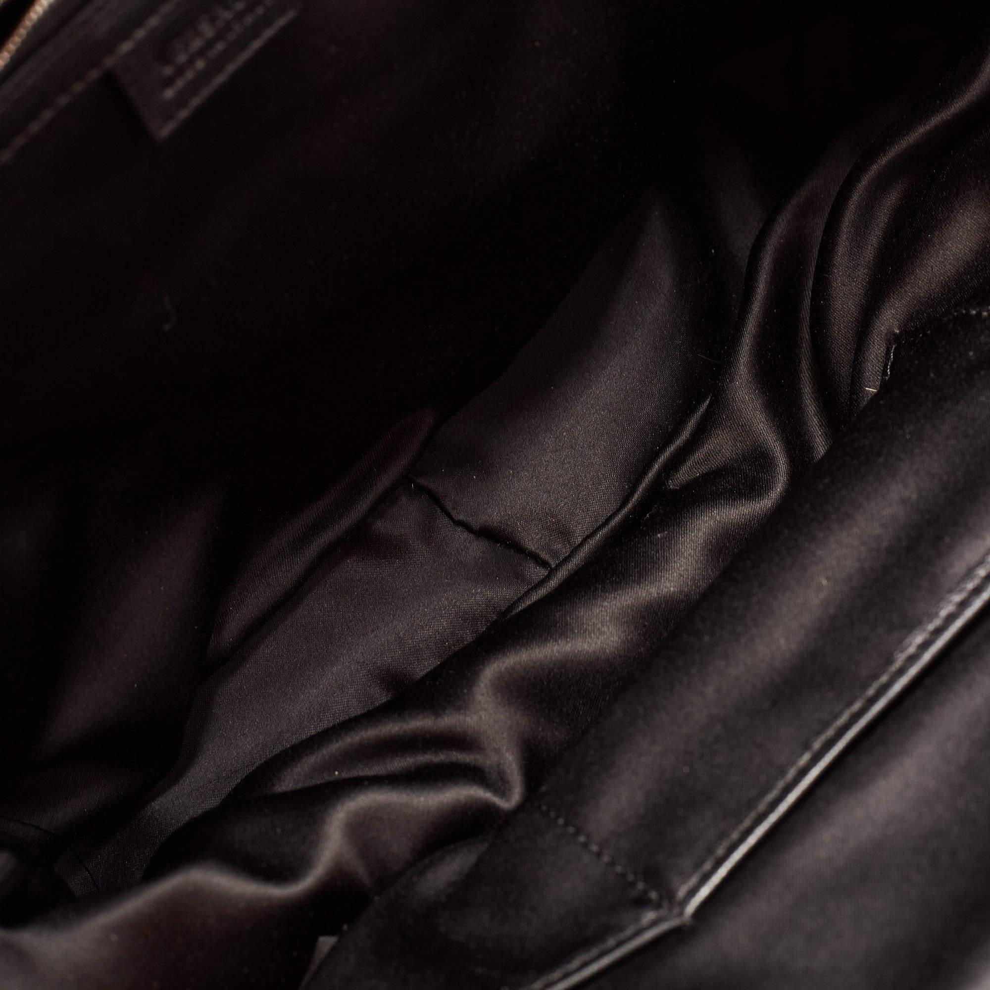 Versace Black Fox Fur And Leather Hit Satchel 10