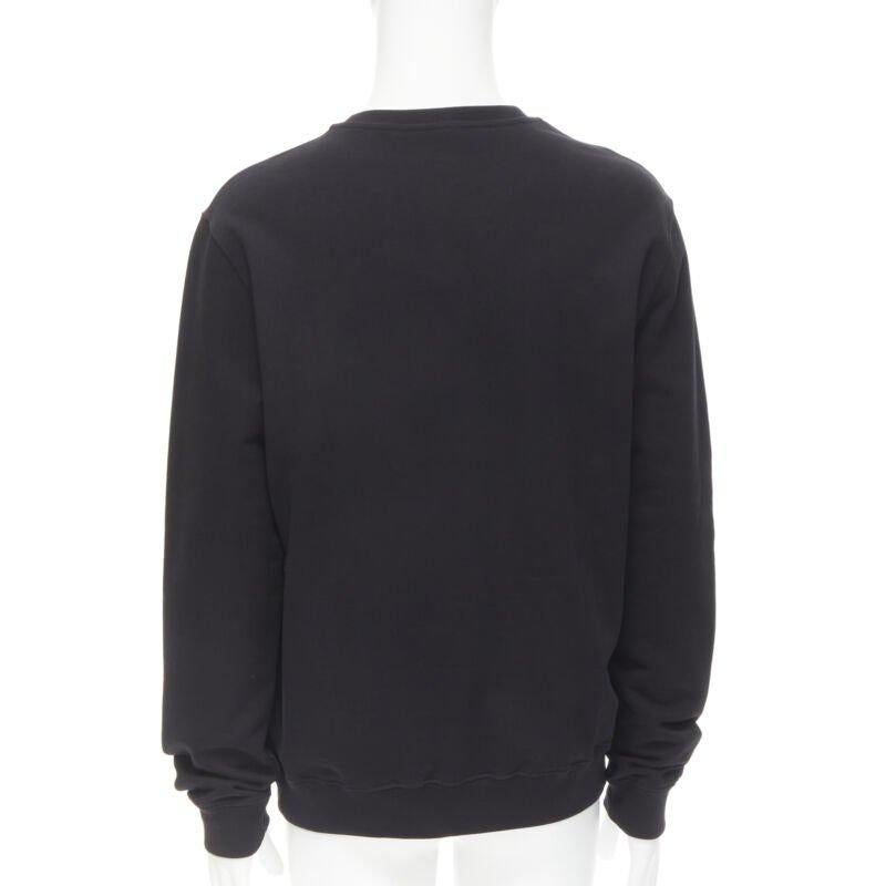 VERSACE noir or Barocco Hibiscus Medusa coton crew pull S Pour hommes en vente