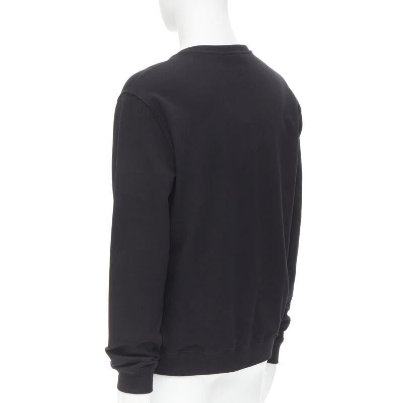 VERSACE noir or Barocco Hibiscus Medusa coton crew pull S en vente 1