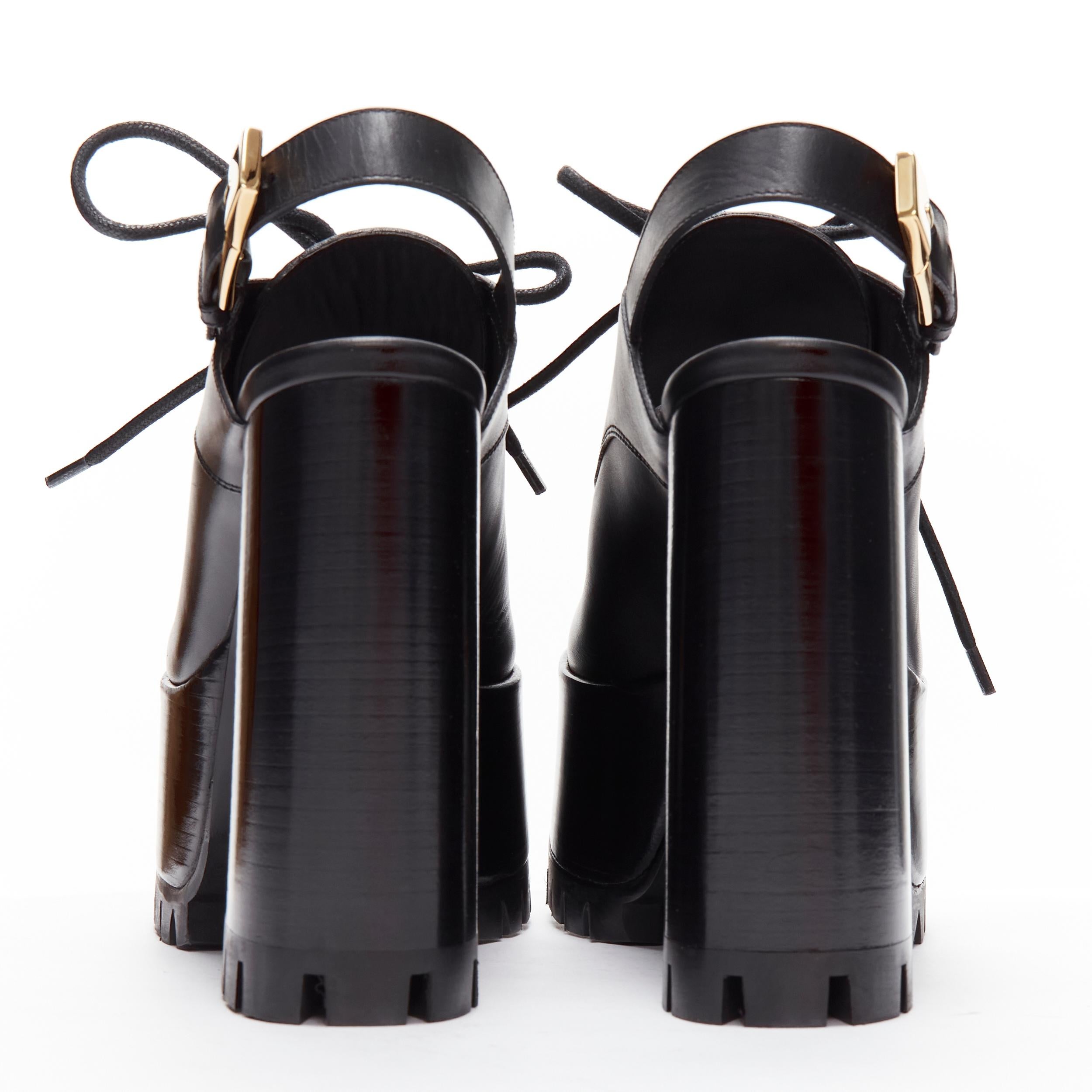 De las mujeres VERSACE negro hebilla dorada sling back negro 130mm plataforma mocasín EU37 en venta