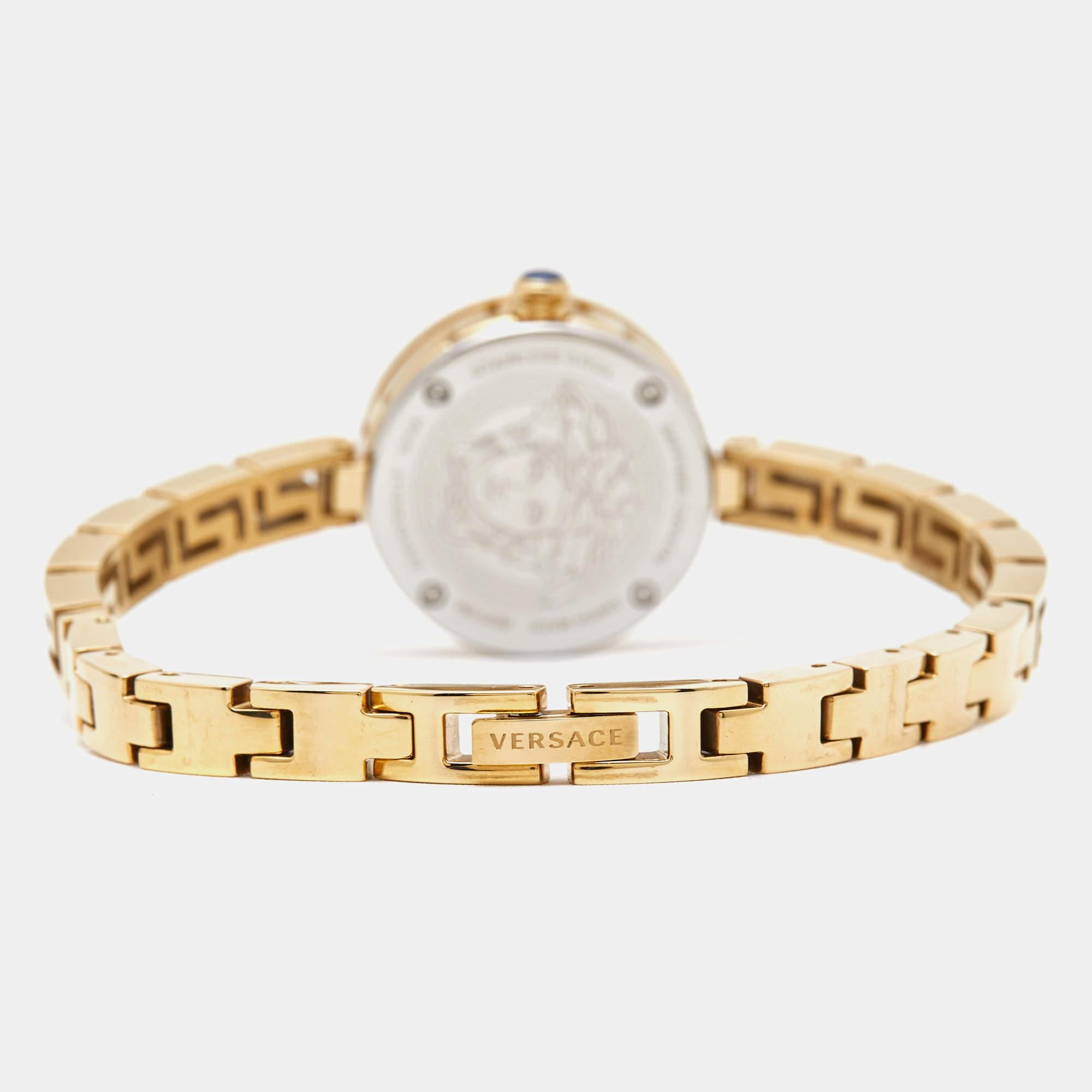 Versace Black Gold Plated Stainless Steel Secret Watch VEZ500421 Women's Wristwa 2