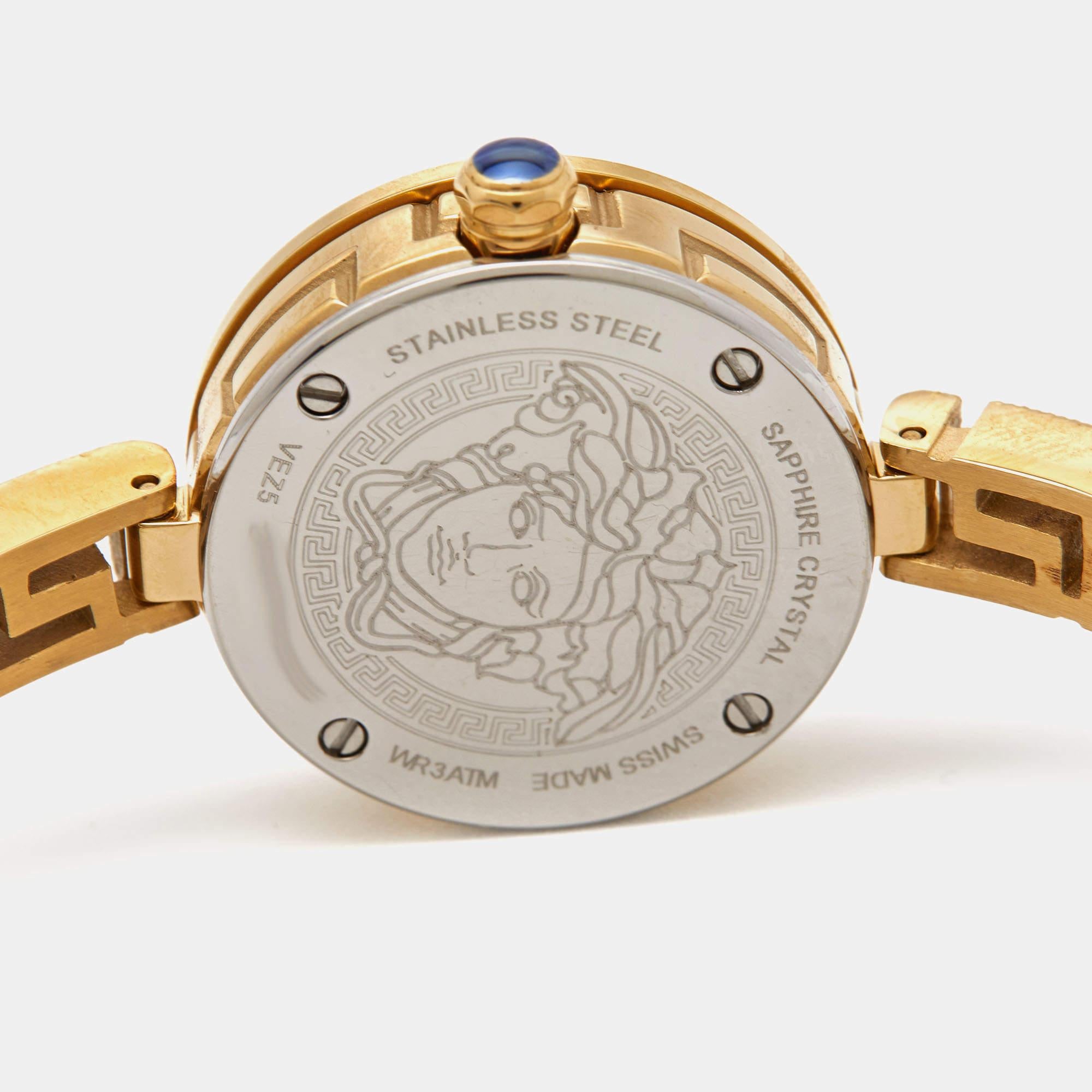 Versace Black Gold Plated Stainless Steel Secret Watch VEZ500421 Women's Wristwa 3