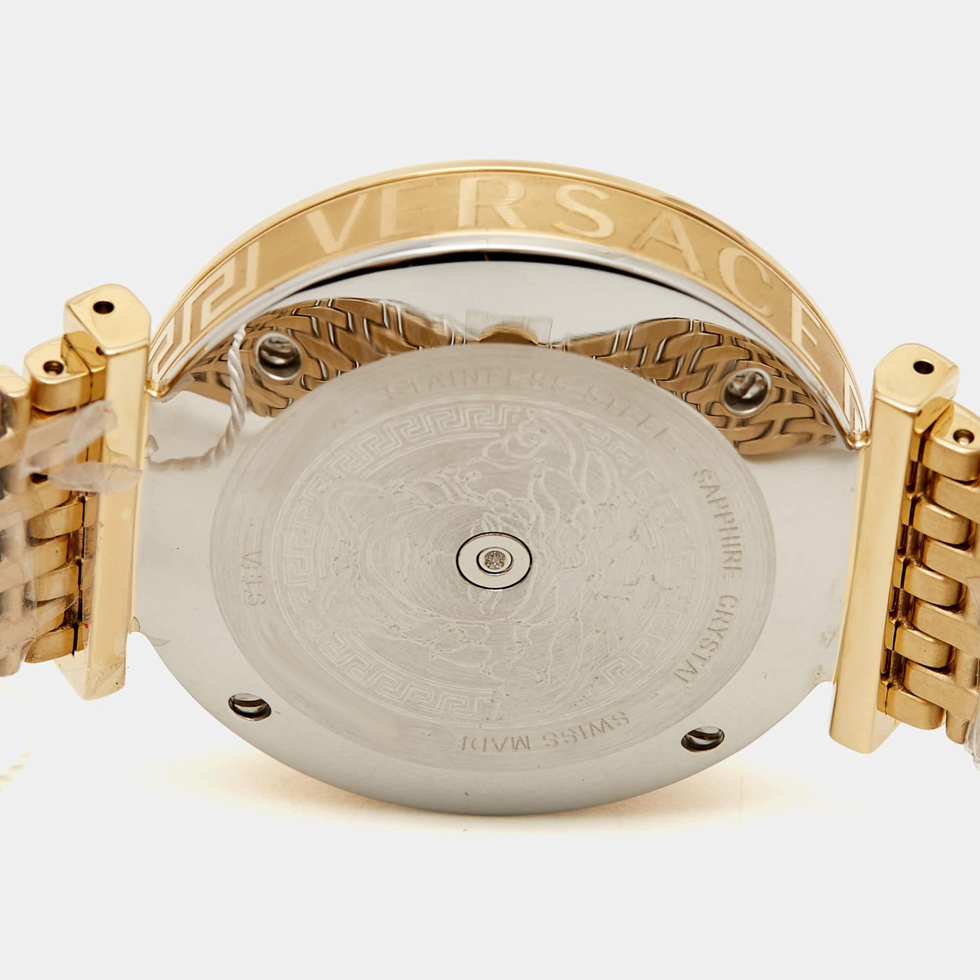 Versace Black Gold Plated Stainless Steel V-Twist Women's Wristwatch 36 mm 1