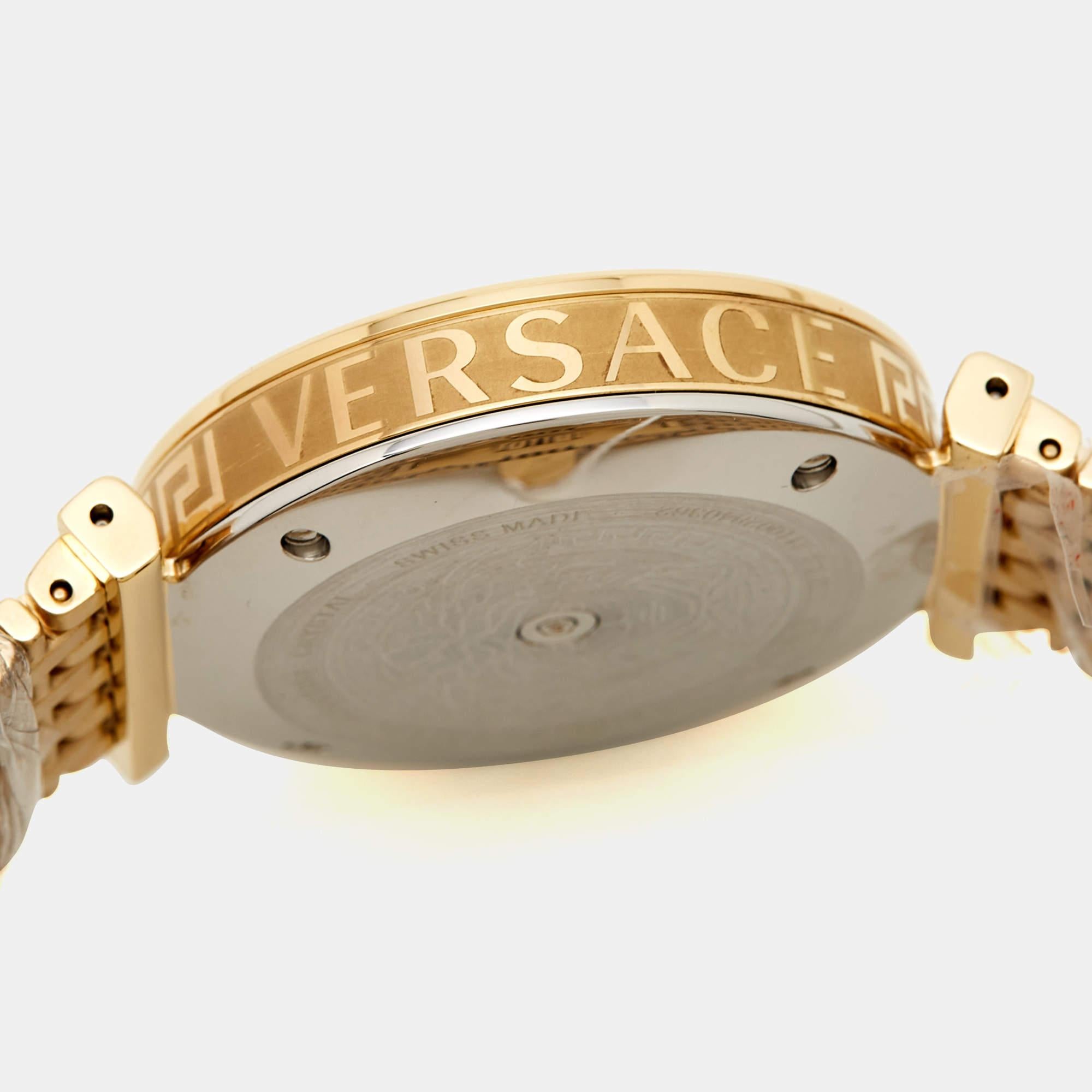 Versace Black Gold Plated Stainless Steel V-Twist Women's Wristwatch 36 mm 3