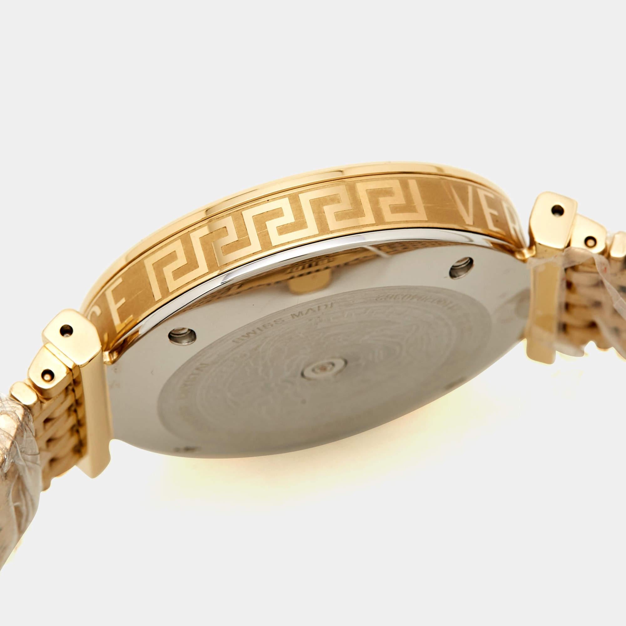Versace Black Gold Plated Stainless Steel V-Twist Women's Wristwatch 36 mm 4