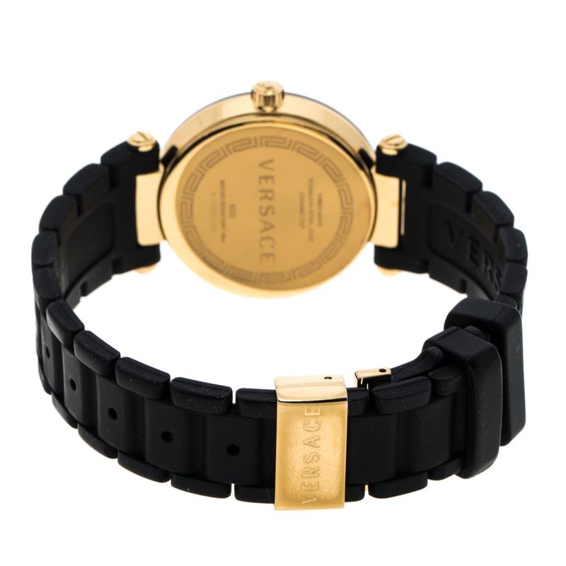 Versace Black Gold Plated Steel Ceramic Reve 92Q Women's Wristwatch 35 mm 1