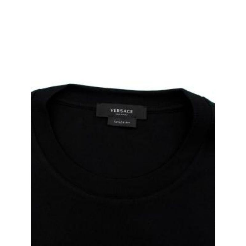 Versace Black & Gold Sequin Embroidered T-shirt For Sale 2